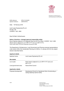 Date: 19 February 2016 Lend Lease Engineering Pty Ltd PO Box