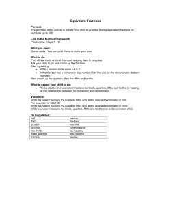 Equivalent Fractions