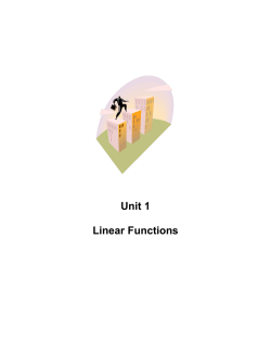 Unit 1 Linear Functions
