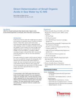 Direct Determination of Small Organic Acids in Sea Water by IC-MS