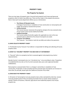 PROPERTY TAXES The Property Tax System