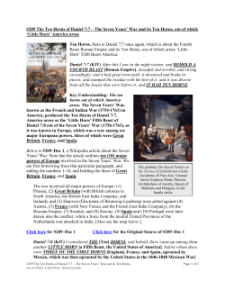 #209 The Ten Horns of Daniel 7:7 – The Seven Years` War and its