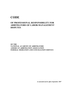 CODE - American Arbitration Association