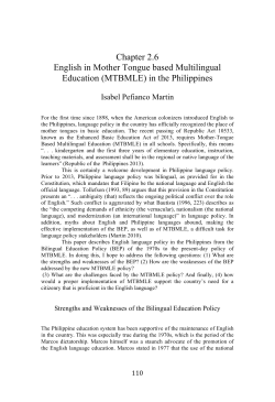 Chapter 2.6 English in Mother Tongue based Multilingual Education