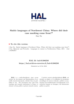 Sinitic languages of Northwest China: Where did their case marking