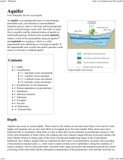 An aquifer is an underground layer of water