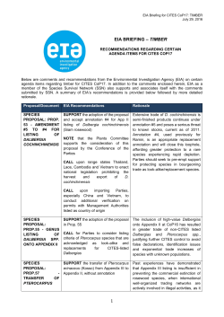 EIA Briefing for CITES CoP17 - Timber