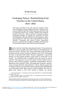 Cataloging Nature: Standardizing Fruit Varieties in the United States