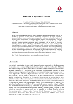 Innovation In Agricultural Tractors