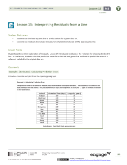 Lesson 15: Interpreting Residuals from a Line