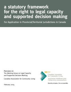 a statutory framework for the right to legal capacity and supported