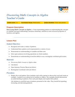 Discovering Math: Concepts in Algebra