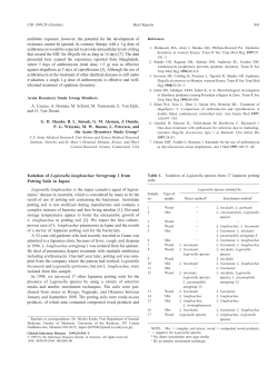Isolation of Legionella longbeachae Serogroup 1 from Potting Soils