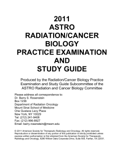 2011 astro radiation/cancer biology practice examination and study