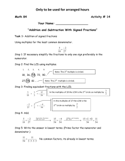 Addition and Subtraction of Signed Fractions