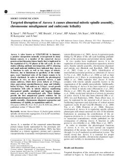 Targeted disruption of Aurora A causes abnormal mitotic