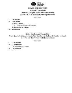 Finance Committee Floor Multi-Purpose Room Joint Conference