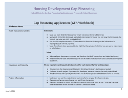 Gap Financing Application - The Ohio Housing Finance Agency