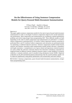 On the Effectiveness of using Sentence Compression Models for