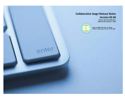Collaborative Stage Release Notes Version 02.04