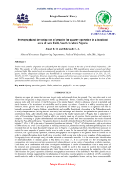 Petrographical investigation of granite for quarry