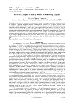 Stylistic Analysis of Emily Bront&euml;`s Wuthering Heights