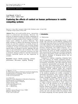 Capturing the effects of context on human performance in mobile