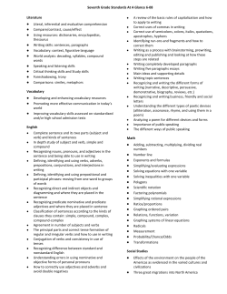 Seventh Grade Standards At A Glance 6