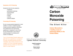 Carbon Monoxide Poisoning - SUNY Upstate Medical University