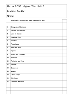 Easter Revision Booklet