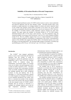 Solubility of Zirconium Dioxide at Elevated Temperatures