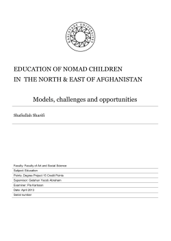EDUCATION OF NOMAD CHILDREN IN THE NORTH