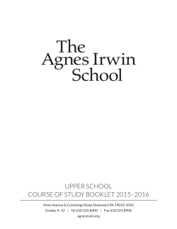 upper school course of study booklet 2015&ndash;2016