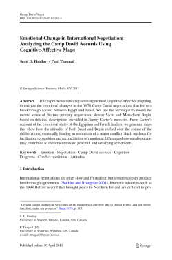 Emotional Change in International Negotiation: Analyzing the Camp