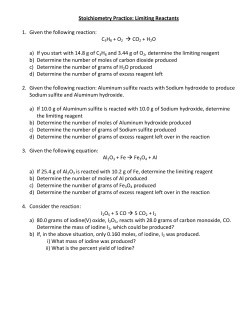 Limiting Reagent Worksheet #1