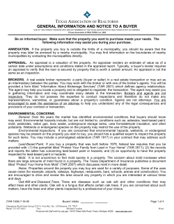 GENERAL INFORMATION AND NOTICE TO A BUYER
