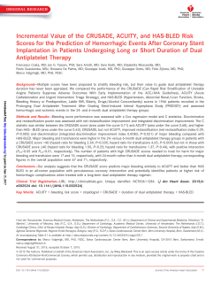 Incremental Value of the CRUSADE, ACUITY, and HAS