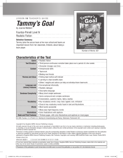 Tammy`s Goal - Houghton Mifflin Harcourt