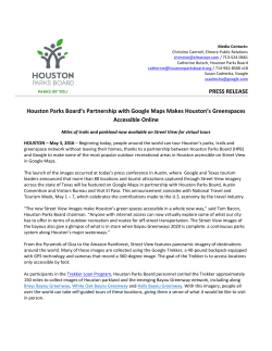 press release - Houston Parks Board