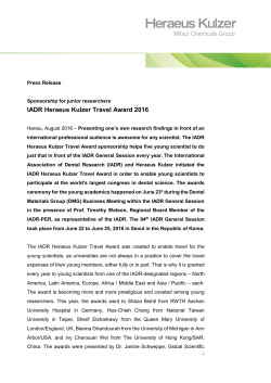 press release - Heraeus Kulzer