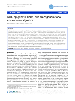 DDT, epigenetic harm, and transgenerational environmental justice