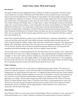 Santa Claus, Saint, Myth and Legend
