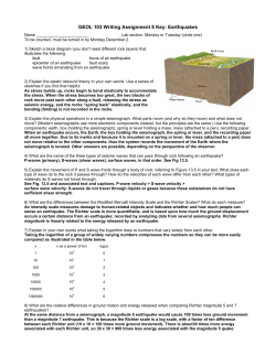 Earthquakes - facstaff.bucknell.edu