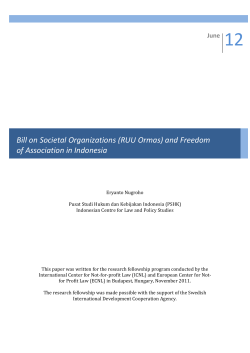Bill on Societal Organizations (RUU Ormas) and Freedom of