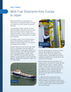 MOX Fuel Shipments from Europe to Japan