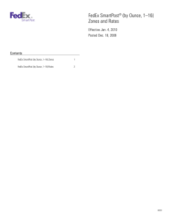 FedEx SmartPost&reg; (by Ounce, 1&ndash;16) Zones and Rates