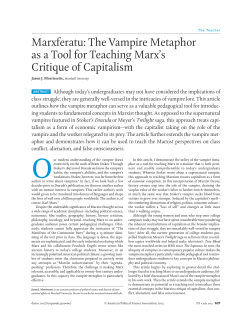 Marxferatu: The Vampire Metaphor as a Tool for Teaching Marx`s