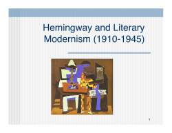 Hemingway and Literary Modernism (1910