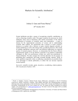 Markets for Scientific Attribution*
