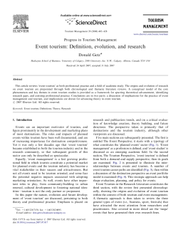 Event tourism: Definition, evolution, and research